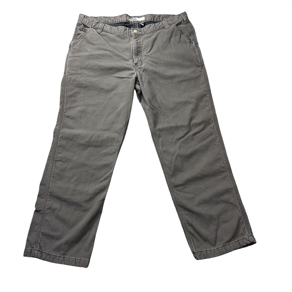 Carhartt Men's 42x30 Relaxed Fit Rugged Flex Knit-Lined Utility Work Pants Grey